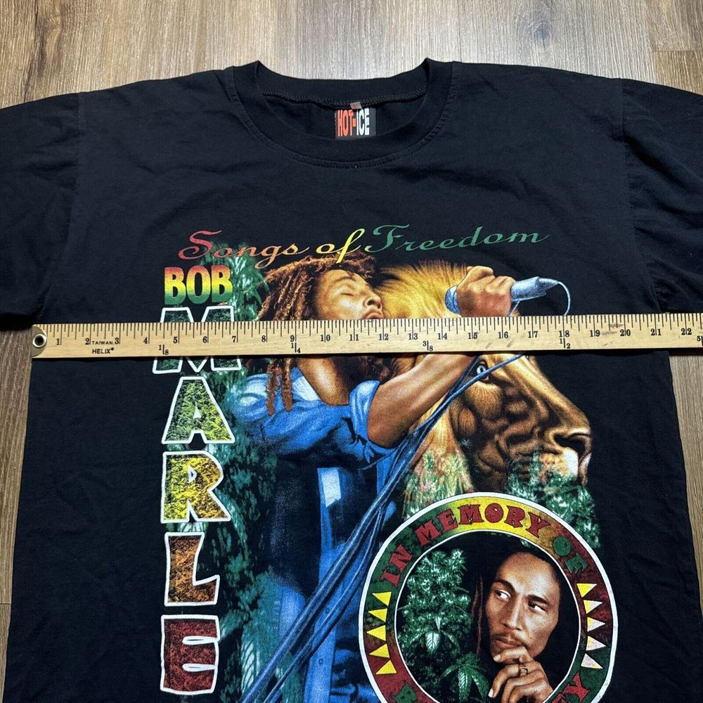 Vintage Bob Marley Shirt Mens LARGE HOT ICE In Memory Reggae Legend 90s Tee - Picture 5 of 8